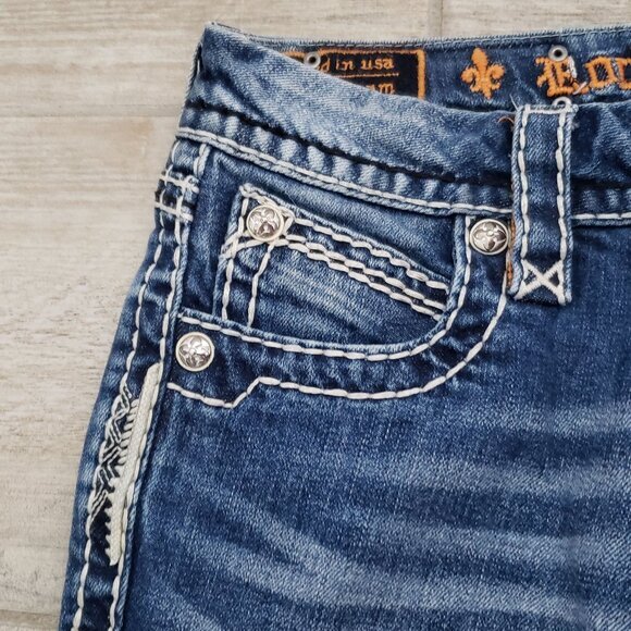 Rock Revival Phyllis Easy Skinny Jeans Women's‎ Silver Studded Low Rise Look 26 - Picture 4 of 11